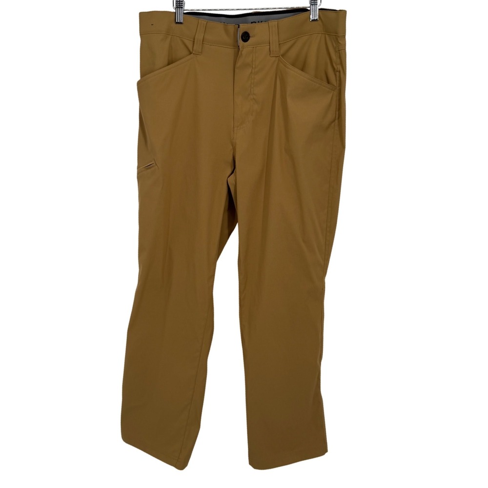 Orvis Mens Tech Pants 34x29 Brown Tan Stretch Water Repellent Hiking Outdoor